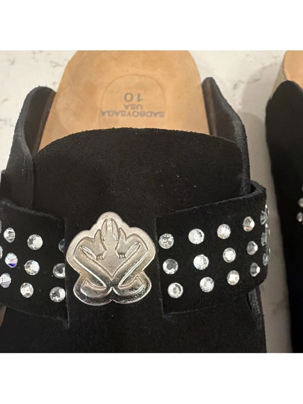Sad Boy Saga Hidden Gems Footbed Unisex Clogs Size 10 Mens 12 Women's Black